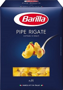 Макаронные изделия BARILLA №91 Pipe rigate / Пипе Ригате 450г*12