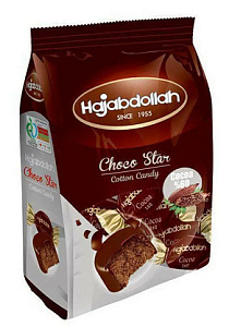 Конфеты HAJABDOLLAH 2803 из пишмание со вкусом горького шоколада 60% в шоколадной глазури Choco Star /пакет/ 180г*8