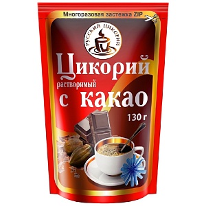 Цикорий РУССКИЙ ЦИКОРИЙ порошкообразный КАКАО /дойпак/ 130г*12