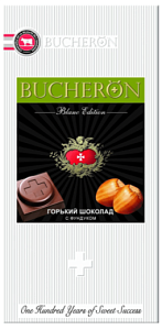 Шоколад BUCHERON BLANC EDITION горький с фундуком /картон/ 85г*10