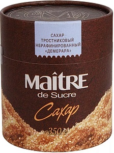 Сахар MAITRE DE SUCRE тростниковый Демерара нерафинированный (картон) 350г*6