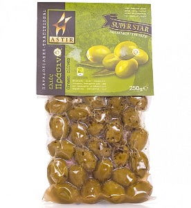 Оливки ASTIR зеленые с косточкой /вакуум/ 250г*14