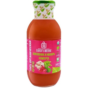 Комбуча GEORGIA'S NATURAL ORGANIC из шиповника и имбиря /стекло/ 300мл*20