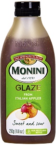 Соус бальзамический MONINI GLAZE со вкусом яблока (глазурь) /пластик/ 250мл*8