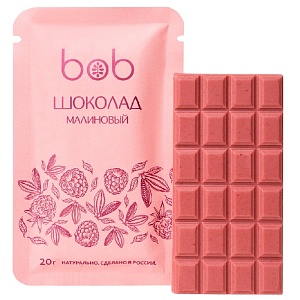 Шоколад BOB Белый "Малиновый на кешью" /шоубокс/ 20г*20