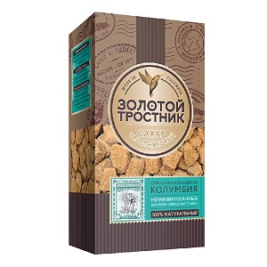 Сахар ЗОЛОТОЙ ТРОСТНИК кусковой нерафинированный /картон/ 450г*12