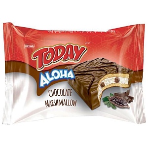 Маршмеллоу TODAY Aloha Chocolate в шоколаде с шоколадной начинкой (шоубокс 40г*24шт) 40г*144