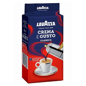 Кофе LAVAZZA (имп беларусь) CREMA E GUSTO CLASSICO молотый /пакет/ 250г*20