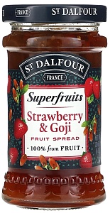 Джем St.Dalfour клубничный с ягодами годжи Superfruits /стекло/ 170г*6