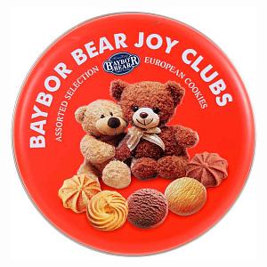 Печенье GODINN Baybor Bear Joy Clubs Ассорти сдобного печенья Мишки, красная /жесть/ 208г*24