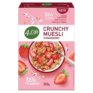 Мюсли 4LIFE хрустящие Strawberry /картон/ 350г*16