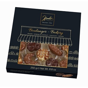 Конфеты HAMLET шоколадные "Пекарня Boulanger" с нач. из орех.пралине /картон/ 250г*12