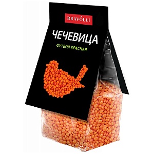 Чечевица BRAVOLLI красная "Футбол" 350г*11