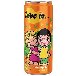Напиток LOVE IS газированный Ананас-Апельсин /жесть/ 330мл*12