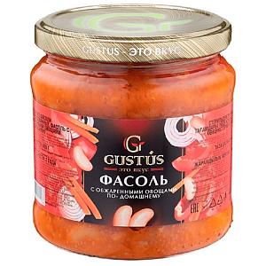 Фасоль GUSTUS с обжаренными овощами по- домашнему /стекло/ 480г*12