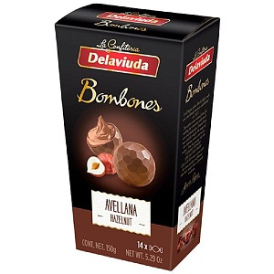 Конфеты DELAVIUDA Bombones из молочного шоколада с фундуком 150г*12