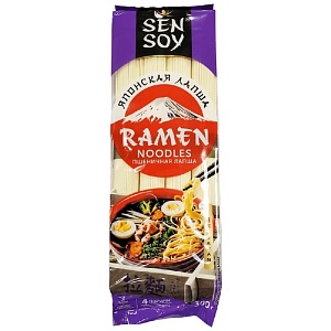 Лапша SENSOY Премиум пшеничная RAMEN /пакет/ 300г*24