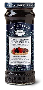 Джем St.Dalfour Ассорти из 4-х ягод 100% фруктов БЕЗ САХАРА /стекло/ 284г*12