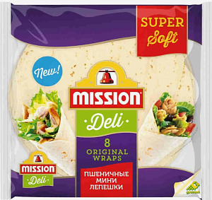 Лепешки DELICADOS Mission Deli оригинальные пшеничные  250г*10