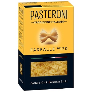 Макаронные изделия PASTERONI FARFALLE №170 / Фарфалле /картон/ 400г*12