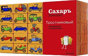 Сахар НЕВСКИЙ тростниковый кусковой быстрорастворимый порционный 420г*12