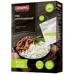 Рис ЯРМАРКА "Отборная" круглозерный (5шт*80г) 400г*15