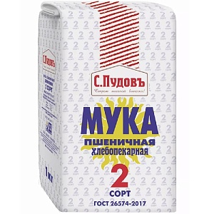 Мука С.Пудовъ пшеничная 2 сорт бум/пак 1кг*8