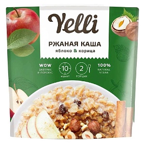 Каша YELLI Ржаная яблоко&корица 60г*10