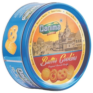 ВЫВОД Печенье DANIMA Butter Cookies сливочное (синяя банка) /жесть/ 400г*12