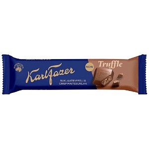 Шоколадный батончик KARL FAZER TRUFFLE с трюфельной начинкой и хрустящими кусочками в молочном шоколаде 37г*35