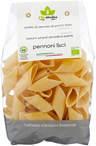 Макароны BIOITALIA Pennoni Lisci пеннони лисче(перья крупные)500*12