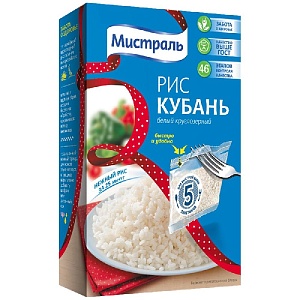 Рис МИСТРАЛЬ Кубань (5х80г) в пакетиках /картон/ 400г*6