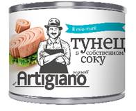 Тунец ARTIGIANO полосатый филе-ломтики в с/с ж/б 1700г*6