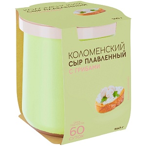 Плавленый сыр КОЛОМЕНСКИЙ 50% с грибами /крынка/ 140г*4