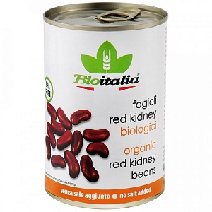 Фасоль BIOITALIA красная консервированная /жесть/ 400г*12