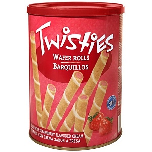 Вафли TWISTIES палочки с клубничным кремом /жесть/ 400г*12