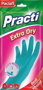 PACLAN PRACTI EXTRA DRY Резиновые перчатки (S) /1/*20