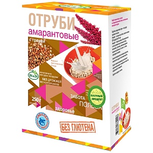 Отруби DI&DI с гречей амарантовые диетические безглютеновые /картон/ 250г*20