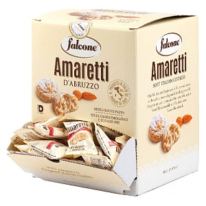 Печенье сдобное Falcone Amaretti classici Амаретти мягкие классические (10г/100шт в индивид.упак), Office-box /картон/ 1000г*6