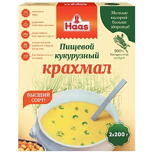 Крахмал HAAS пищевой кукурузный (2*200г) 400г*6