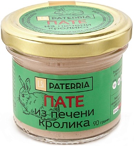 Пате PATERRIA из печени кролика /стекло/ 90г*8