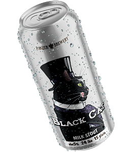 Пивной напиток PANZER BREWERY BLACK CAT 5% Milk Stout непастеризованное нефильтрованное неосветленное /жесть/ 500мл*12