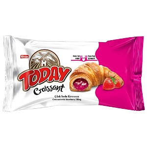 Круассан TODAY Croissant strawberry с клубничным соусом (шоубокс 40г*20шт) 40г*80