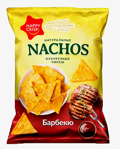 Чипсы HAPPY NACHOS кукурузные "Барбекю" 150г*18