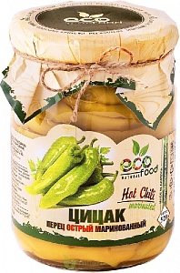 Цицак ECOFOOD Перец острый маринованный /стекло/ 520г*6