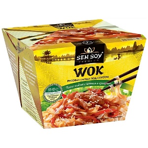 Лапша SENSOY рисовая под Китайским соусом WOK /картон/ 125г*12