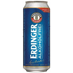 Пиво ERDINGER безалкогольное 0,4% /жесть/ 0,5л*24