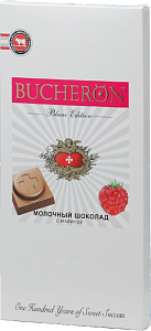 Шоколад BUCHERON BLANC EDITION молочный с малиной /картон/ 85г*10
