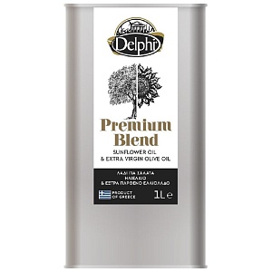 Масло DELPHI салатное (подсолнечное рафинированное 80% / оливковое E.V. 20%) /жесть/ 1л*9