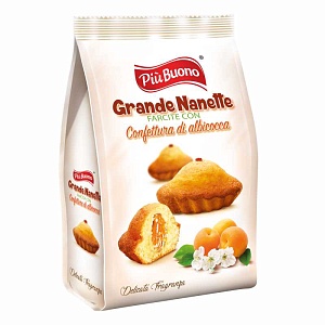 Пирожное PIU BUONO бисквиты Grande Nanette с абрикосовой начинкой /пакет/ 200г*14